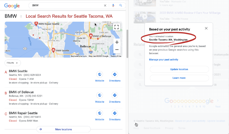 Local Results for Seattle Tacoma BMW Search